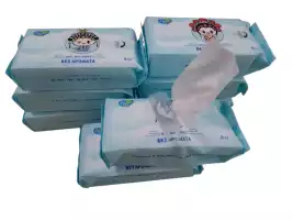 Влажные салфетки мини голубые без аромата 64 шт